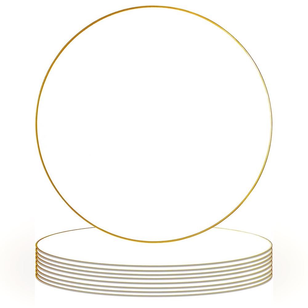 white charger plates with gold rim *8 pack*